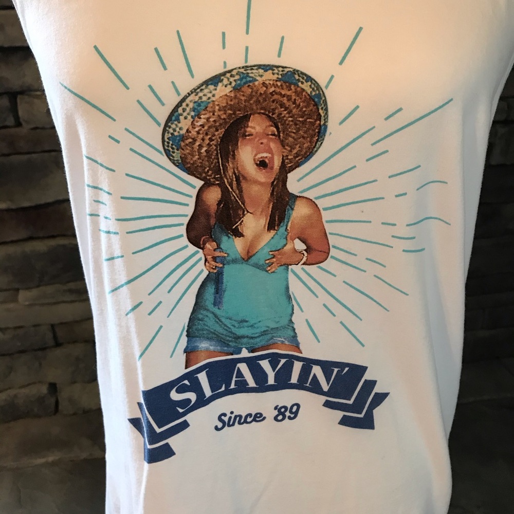 Bella Canvas medium slayin’ since 89 Racerback tee - Picture 2 of 7